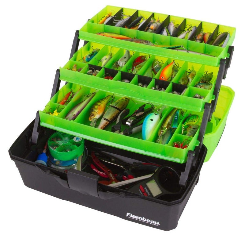 Flambeau Outdoors 6383FG 3-Tray Classic Tray Tackle Box, Portable Tackle Organizer, Frost Green/Black - Image 4